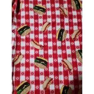Gingham Red Plaid Check Tartan Burgers Hamburger Hot Dogs Picnic Fabric 1.5 Yrd